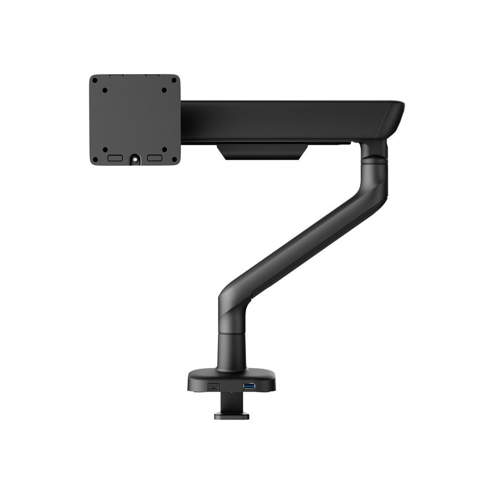 Bras de moniteur simple Alberenz à ressort à gaz - Jusqu'à 40 pouces - avec USB - Noir
