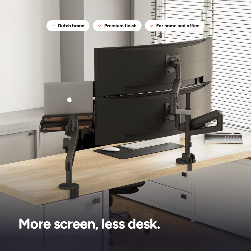 Alberenz® Dvojitý držák Heavy Duty s plynovou pružinou (2 obrazovky až 57 palců)