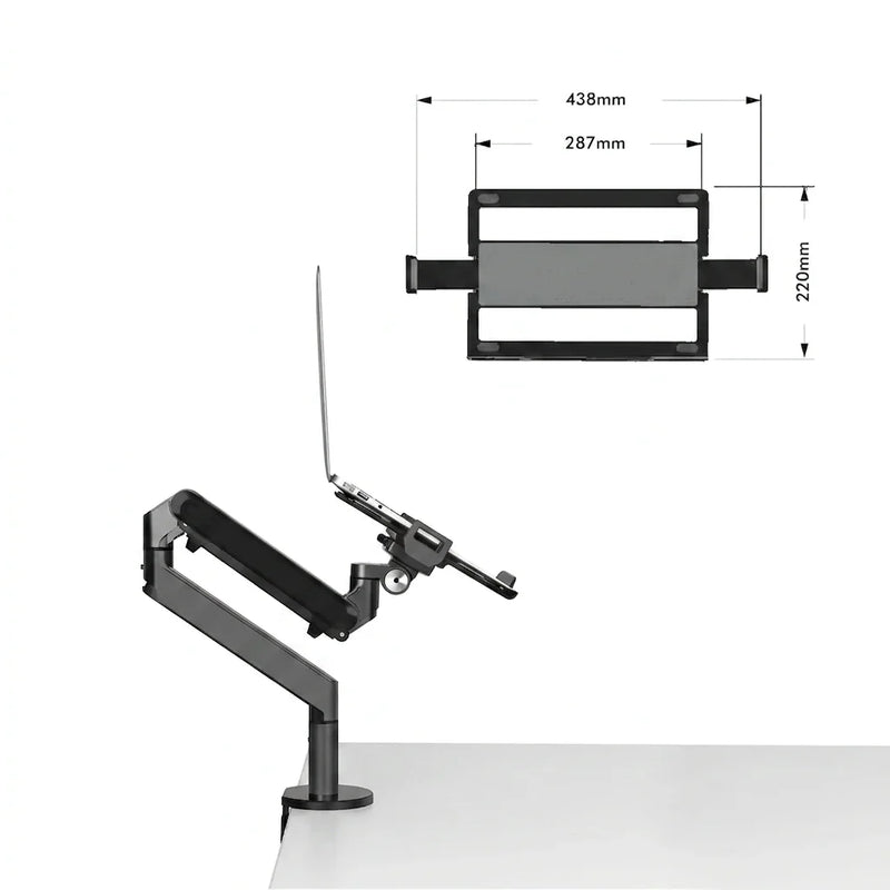 Alberenz® Brazo para Laptop con Resorte de Gas - Gris Oscuro