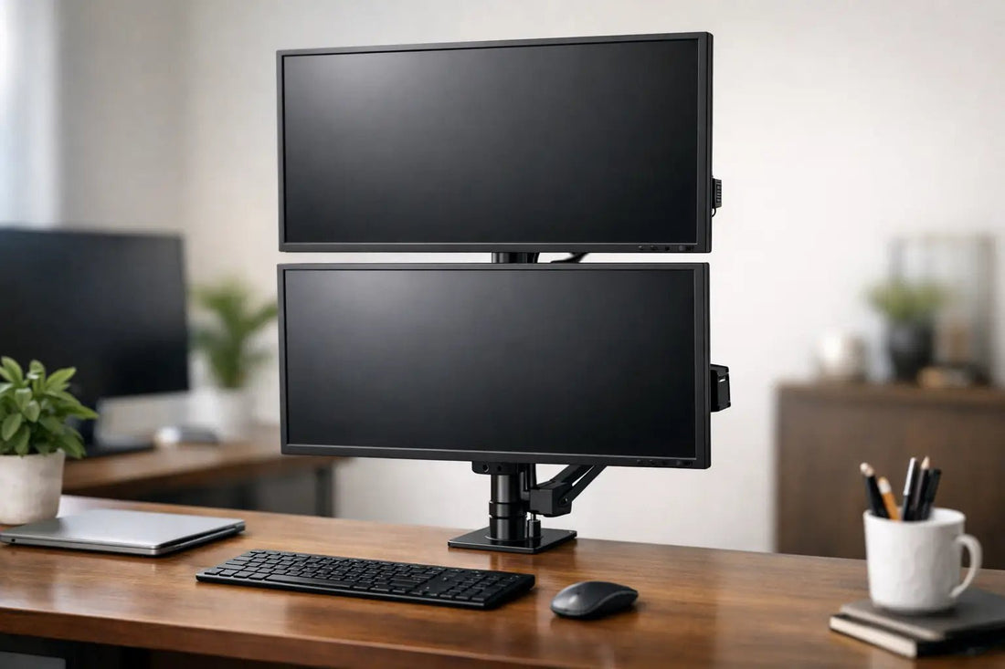 Choosing a Desk Mount for Stacked Screens - Alberenz