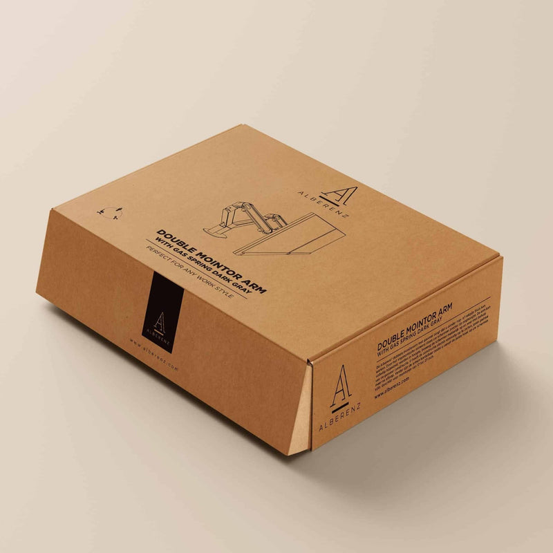 Alberenz® Doppel Monitorarm mit Gasfeder Dunkelgrau