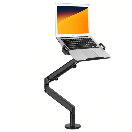 Alberenz laptoparm met gasveer in donkergrijs met laptop
