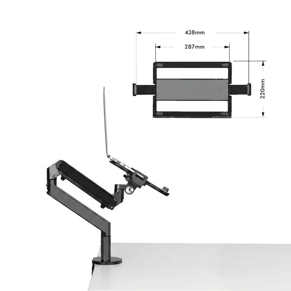 Alberenz® Braccio per Laptop a Molla a Gas - Grigio Scuro