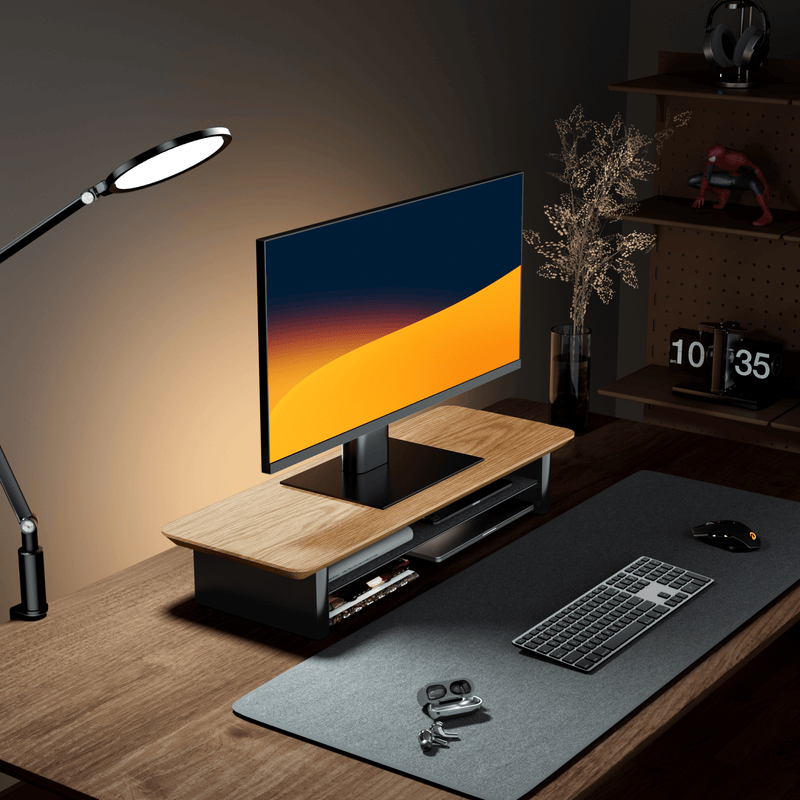 Alberenz® Rehausseur d'écran en bois de chêne - 1 moniteur