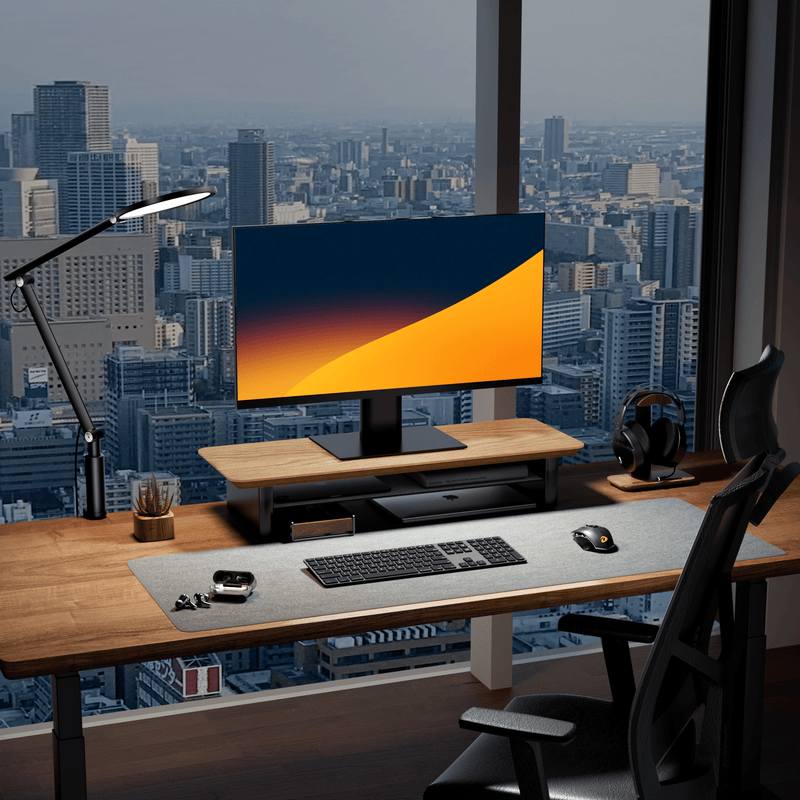 Alberenz® Rehausseur d'écran en bois de chêne - 1 moniteur