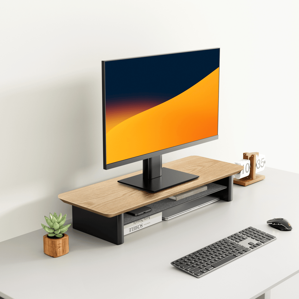 Alberenz® Rehausseur d'écran en bois de chêne - 1 moniteur
