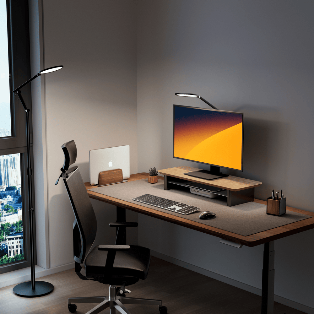 Alberenz® Rehausseur d'écran en bois de chêne - 1 moniteur