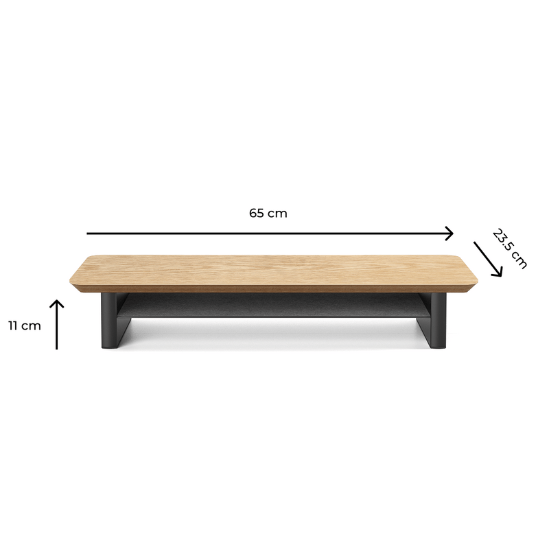 Alberenz® Rehausseur d'écran en bois de chêne - 1 moniteur