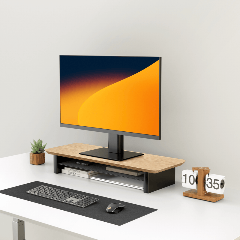 Alberenz® Rehausseur d'écran en bois de chêne - 1 moniteur