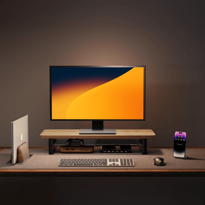 Alberenz® Rehausseur d'écran en bois de chêne - 1 moniteur
