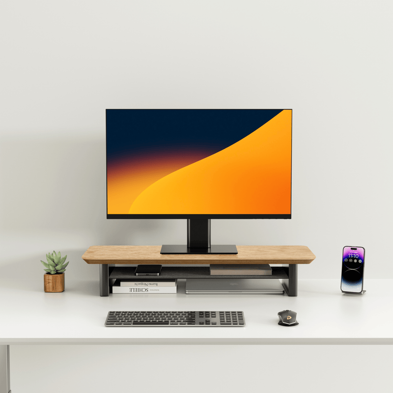 Alberenz® Rehausseur d'écran en bois de chêne - 1 moniteur