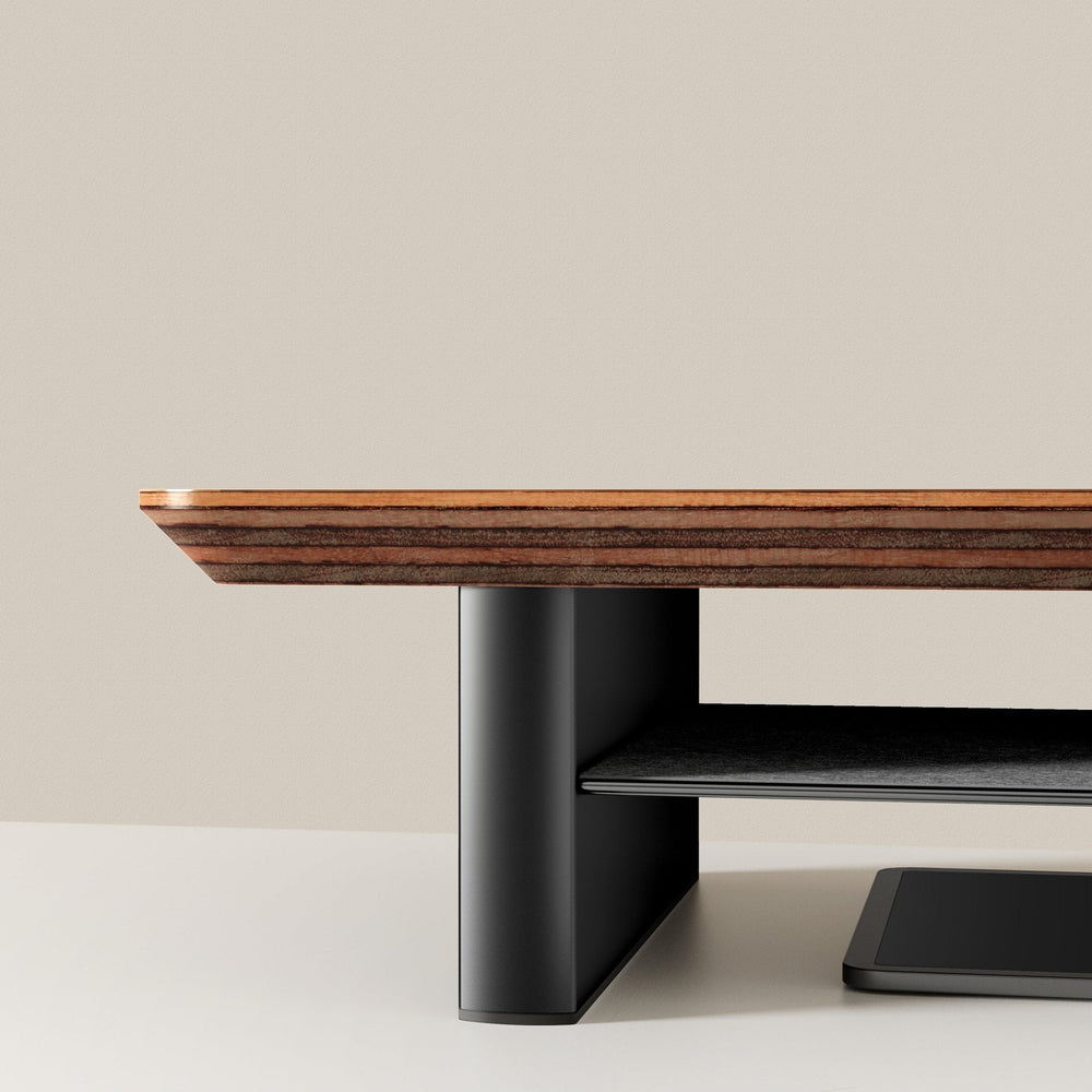 Alberenz® Rehausseur d'écran en bois de noyer - 1 moniteur